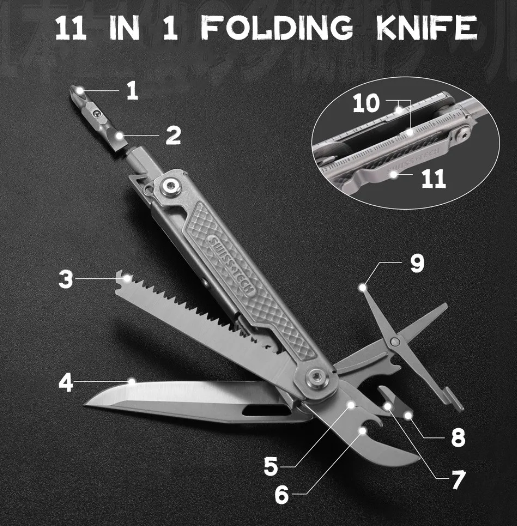 11 in 1 Multitool Pocketknife