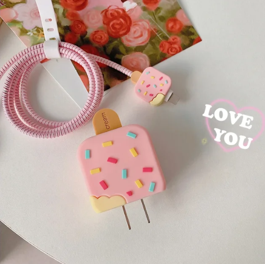 Cute 4pcs iPhone Charger Protector