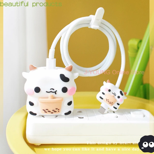 Cute 4pcs iPhone Charger Protector