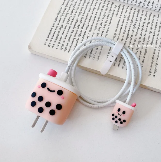 Cute 4pcs iPhone Charger Protector