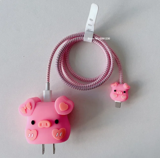 Cute 4pcs iPhone Charger Protector