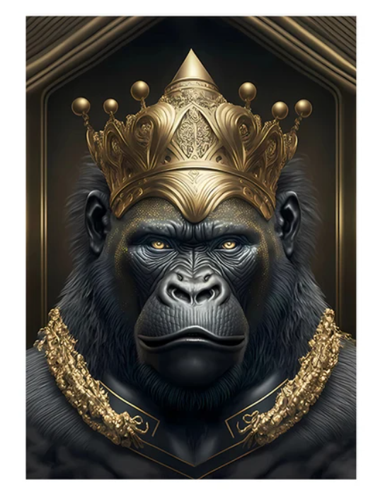 Crowned Gorilla Wall Art Canvas