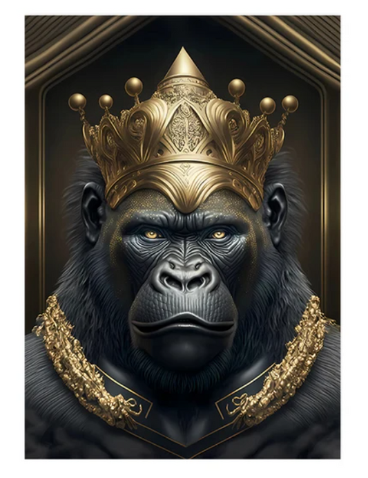 Crowned Gorilla Wall Art Canvas